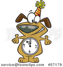 Cartoon Party Dog with a Count down Clock Body by Toonaday