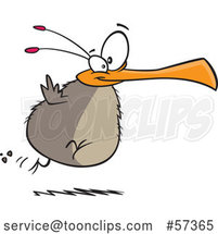 Cartoon Chubby Flightless Bird Running by Toonaday