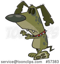 Cartoon Zombie Dog Walking Upright by Toonaday