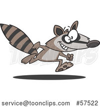 Cartoon Happy Raccoon Running by Toonaday