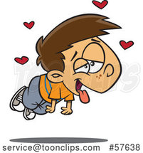 Cartoon White Boy Infatuated and Floating with Hearts by Toonaday