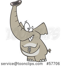 Cartoon Grinning Lucky Elephant by Toonaday