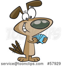 Cartoon Dog with a Poker Face, Playing Cards by Toonaday