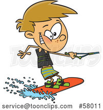 Cartoon White Boy Wakeboarding by Toonaday