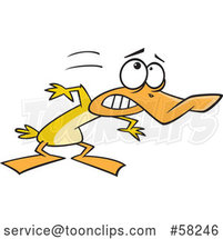 Cartoon Yellow Duck Ducking by Toonaday