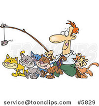 Cartoon Business Man Herding Cats by Toonaday