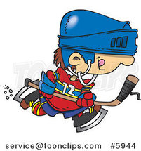 Cartoon Boy Hockey Player by Toonaday