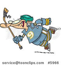 Cartoon Leaping Hockey Player by Toonaday