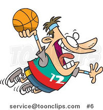 Cartoon White Guy About to Dunk a Basketball by Toonaday