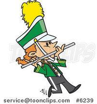 Cartoon Flutist in a Marching Band by Toonaday