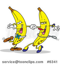 Cartoon Banana Couple Dancing by Toonaday
