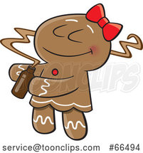 Cartoon Gingerbread Lady Smelling a Fragrance by Toonaday