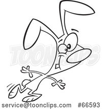 Cartoon Outline Dancing Bunny Rabbit by Toonaday