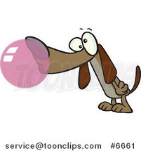 Cartoon Dog Chewing Bubble Gum by Toonaday