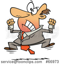 Cartoon White Businessman Throwing a Tantrum by Toonaday