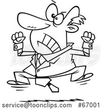 Cartoon Lineart Businessman Throwing a Tantrum by Toonaday
