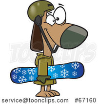 Cartoon Dog Snowboarder by Toonaday