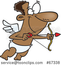 Cartoon Black Cupid Aiming an Arrow by Toonaday