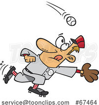 Cartoon Baseball Player Going in for a Catch by Toonaday