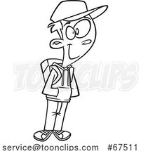 Black and White Cartoon Casual School Boy by Toonaday