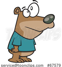 Cartoon Baby Bear Wearing a Tee Shirt by Toonaday