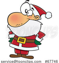 Clipart Cartoon Confident Santa by Toonaday