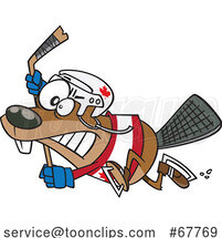 Clipart Cartoon Hockey Beaver by Toonaday
