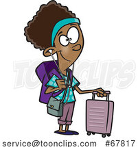 Cartoon Girl Traveling by Toonaday