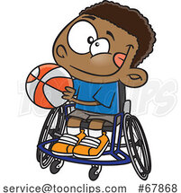 Cartoon Boy Playing Basketball in a Wheelchair by Toonaday