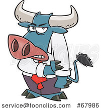 Cartoon Tough Boss Bull by Toonaday