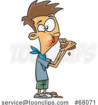 Cartoon Boy Eating Sloppy Joes by Toonaday