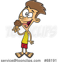 Cartoon Boy Eating Ice Cream by Toonaday