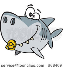Cartoon Baby Shark with a Pacifier by Toonaday