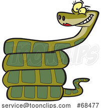 Cartoon Grinning Female Snake by Toonaday