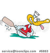 Cartoon Rowing Duck by Toonaday