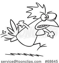 Cartoon Black and White Irate Chicken by Toonaday