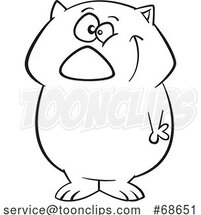 Cartoon Black and White Cute Wombat by Toonaday