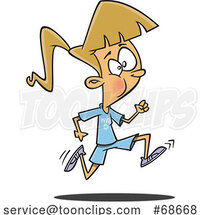 Cartoon Girl Running in Physical Education Class by Toonaday