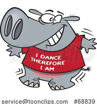 Clipart Cartoon Dancing Hippo by Toonaday