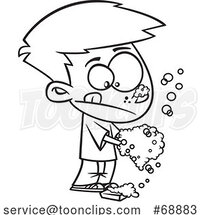 Cartoon Boy Washing His Hands Really Good by Toonaday