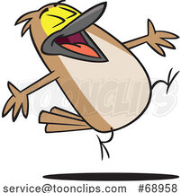 Cartoon Happy Lark Bird by Toonaday