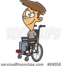 Cartoon Teen Boy in a Wheelchair by Toonaday