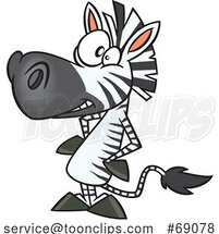 Cartoon Crazy Zebra by Toonaday