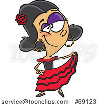Cartoon Dancing Spanish Girl by Toonaday