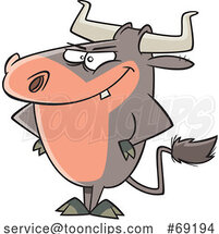 Cartoon Stubborn Bull by Toonaday