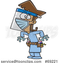 Cartoon Lady over Prepped Against a Virus by Toonaday