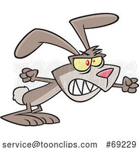 Cartoon Angry Rabid Rabbit by Toonaday