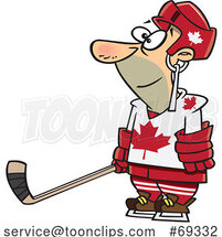 Cartoon Canadian Hockey Player by Toonaday