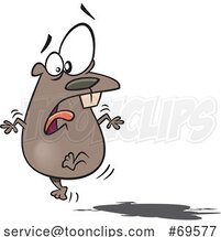 Cartoon Scared Groundhog Seeing Its Shadow by Toonaday