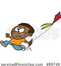 Cartoon Boy Running with a Kite by Toonaday